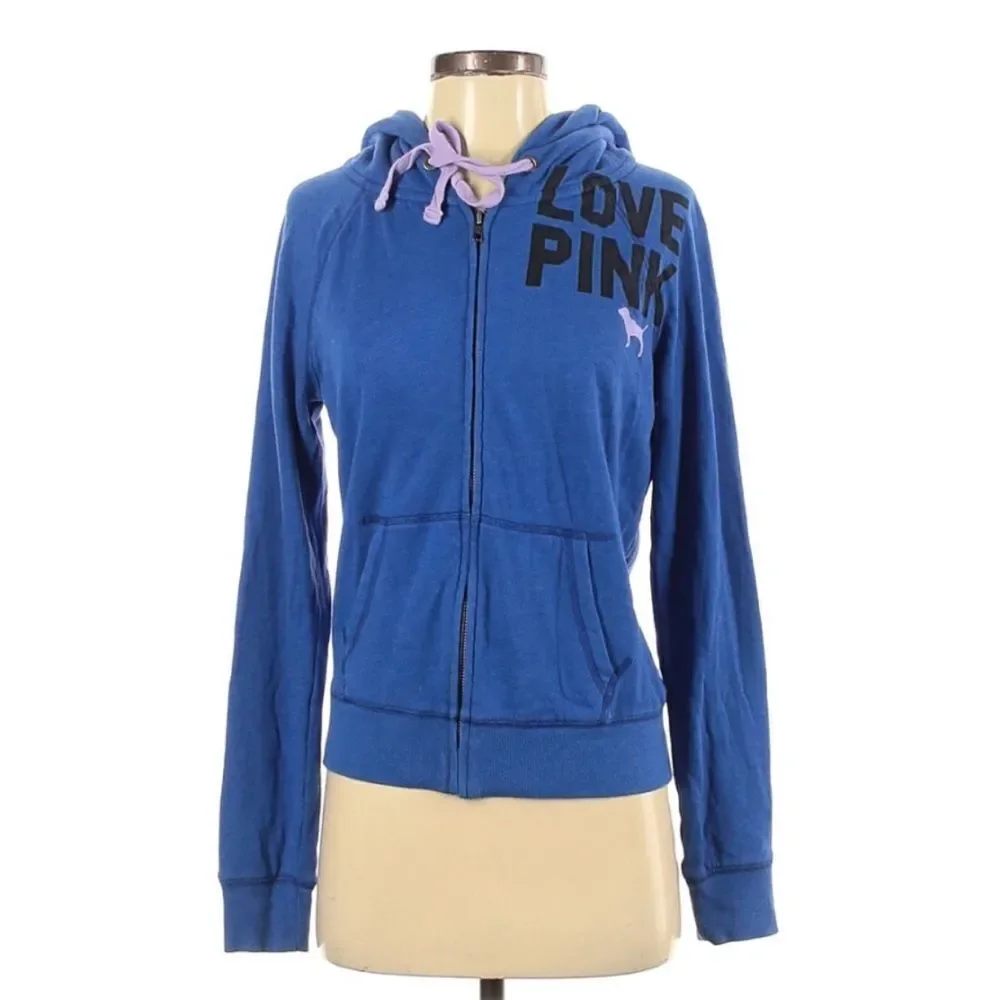 🔃Victoria's Secret PINK Zip Up Logo Hoodie